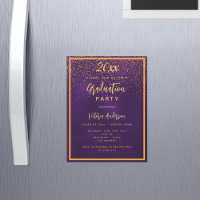 Graduation party purple gold confetti luxury 2025