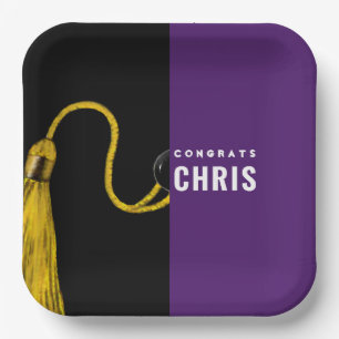 Graduation Party Purple Paper Plates