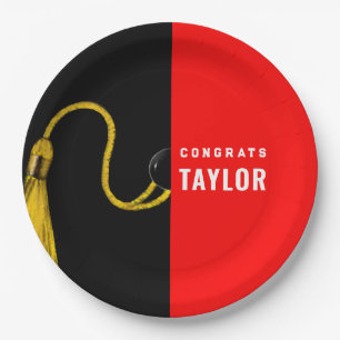 Graduation Party Red Paper Plates