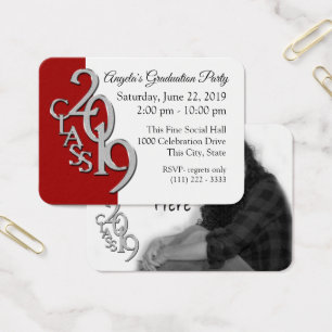 Graduation Party Red Photo Insert Card 2019