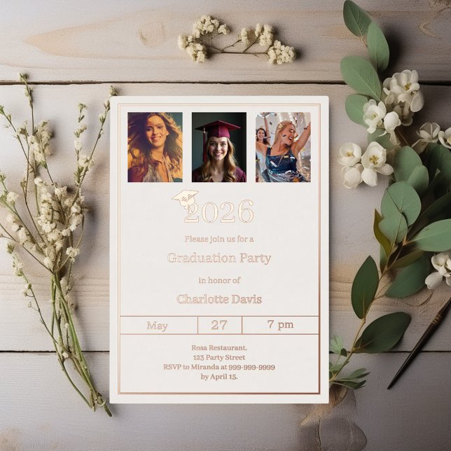 Graduation party rose gold photo luxury (Creator Uploaded)