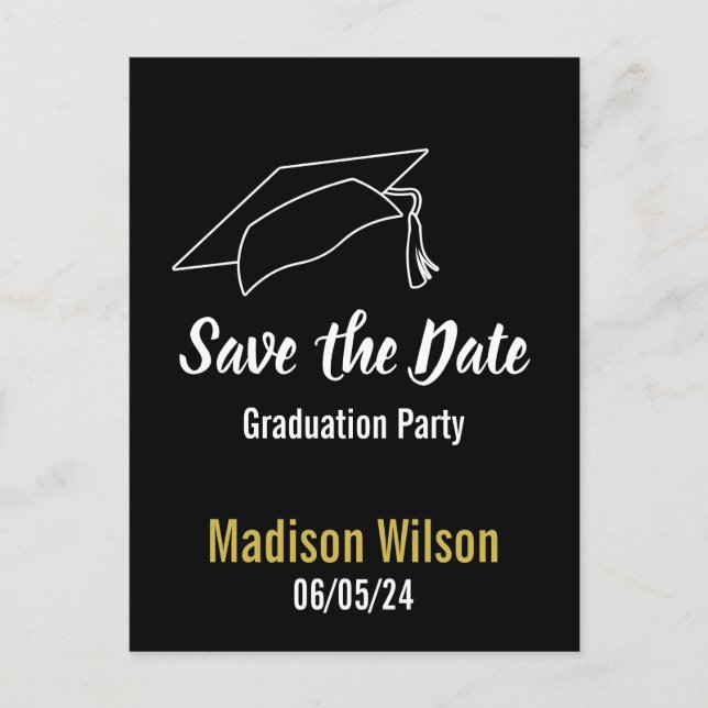 Graduation Party Save the Date Announcement Postcard (Front)