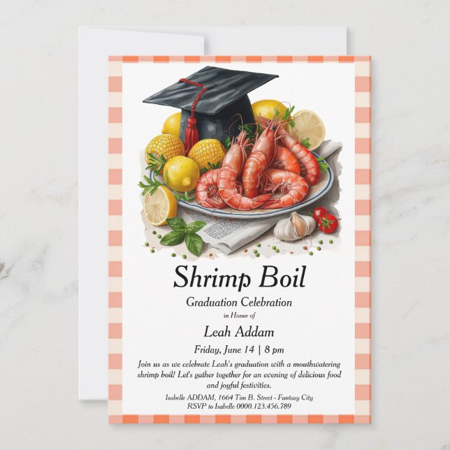 Graduation Party Shrimp Boil Invitation (Front)