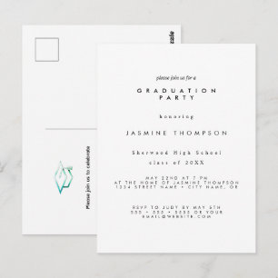 Graduation Party Simple Elegant Invite Postcard