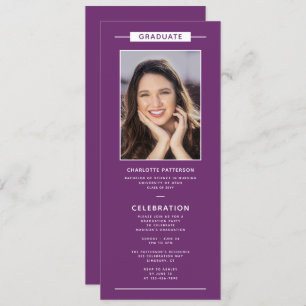 Graduation Party Simple Modern Photo QR Code Invitation