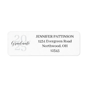 Graduation Party Simple Modern Return Address