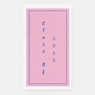 Graduation Party Student Class Of 2025 Pink Blue Napkin