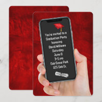 Graduation Party Text Message On Red Leather