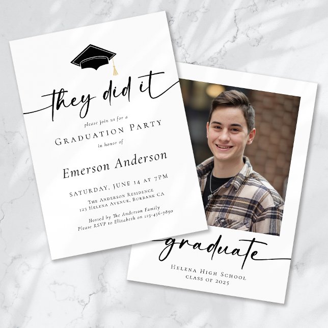 Graduation Party They Did It Photo Invitation (Creator Uploaded)
