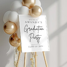 Graduation Party Welcome Sign Minimalist Graduatio