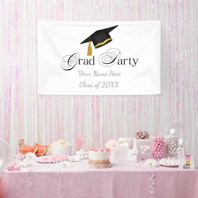 Graduation Party with Custom Name and Class Year Banner (Party)