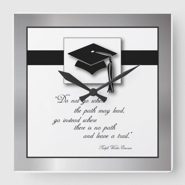 Graduation Path, Square Gift Items Square Wall Clock (Front)