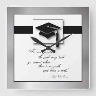 Graduation Path, Square Gift Items Wall Clock