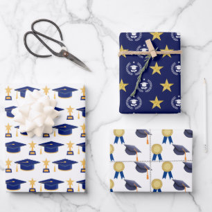 Graduation Pattern Wrapping Paper Sheet