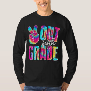 Graduation Peace Sign Out Fifth Grade Tie Dye T-Shirt