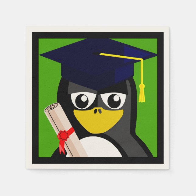 GRADUATION PENGUIN NAPKIN (Front)