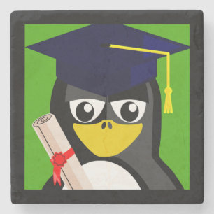 GRADUATION PENGUIN STONE COASTER