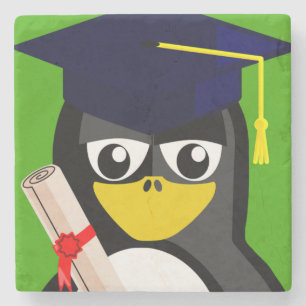 GRADUATION PENGUIN STONE COASTER