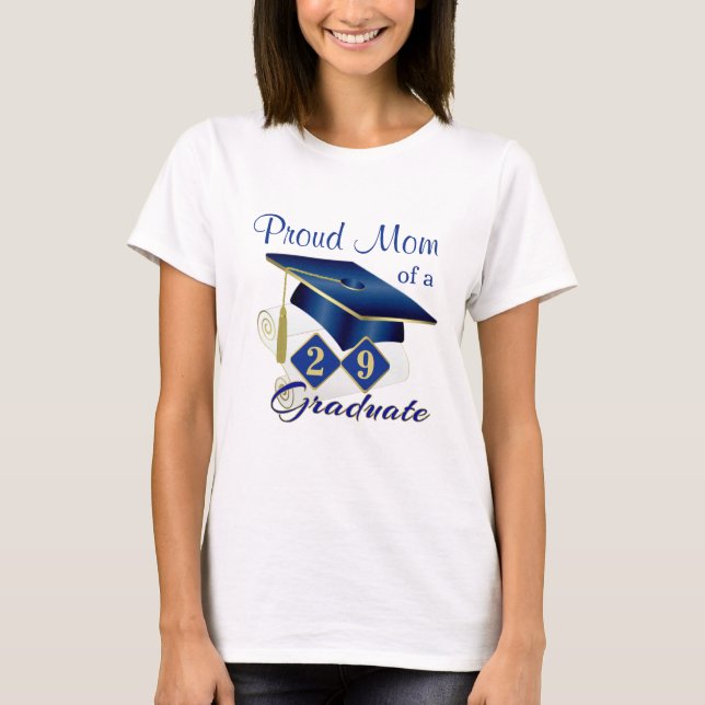 Graduation Personalised Blue & Gold T-Shirt (Front)
