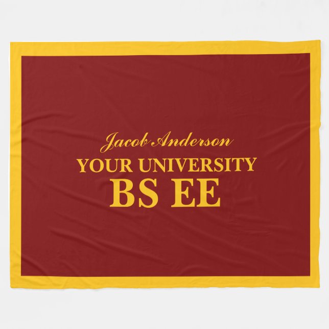Graduation Personalised Name Fleece Blanket (Front (Horizontal))