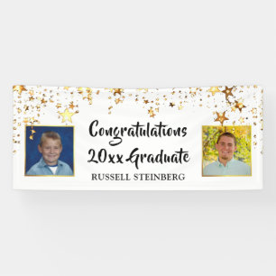 Graduation Personalised Then and Now Photos Banner