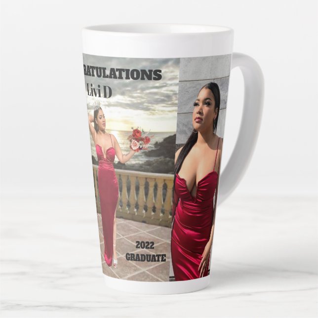 GRADUATION PERSONILIZED poster Latte Mug (Right Angle)