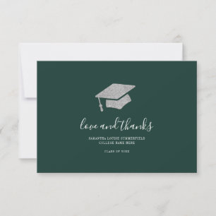 Graduation Photo 2024 Grad Green Thank You Card