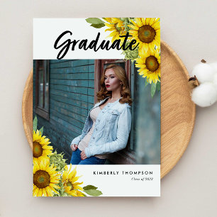 Graduation Photo Announcement Sunflower Script