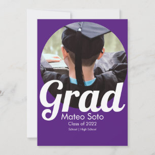 Graduation Photo Bold Any Colour Invitation