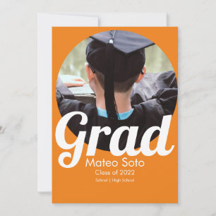 Graduation Photo Bold Any Colour Invitation