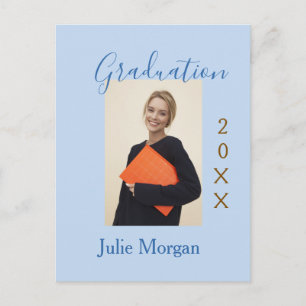 Graduation photo brown golden year 20XX namesimple Postcard