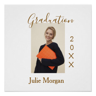 Graduation photo brown golden year 20XX namesimple Poster