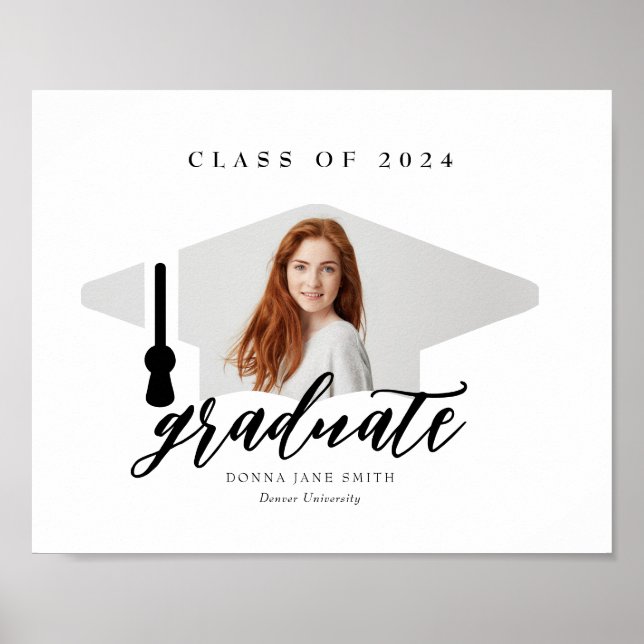 Graduation Photo Cap Graduation Gift Keepsake Poster (Front)