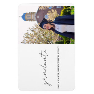graduation photo cardelegant script graduationcong magnet