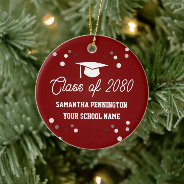 Graduation Photo Christmas Ceramic Tree Decoration (Tree)