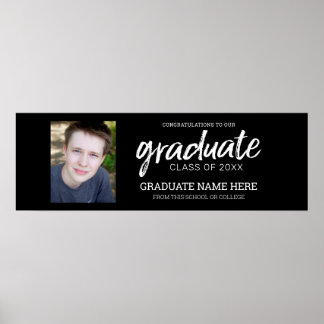 Graduation Photo - Class of Grad Black Poster