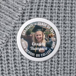 Graduation Photo Class Year Modern Text Overlay 3 Cm Round Badge<br><div class="desc">Say congratulations and show your pride for the graduate with cool customised photo buttons / badges. (IMAGE PLACEMENT TIP: An easy way to centre a photo exactly how you want is to crop it before uploading to the Zazzle website.) All text is simple to personalise with name, class year, school,...</div>