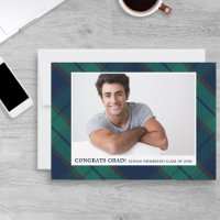 Graduation Photo Classic Black Watch Plaid Party