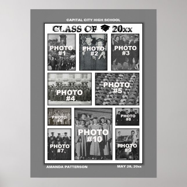 Graduation Photo Collage 10 Images Poster (Front)