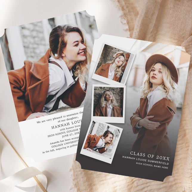 Graduation Photo Collage 2025 Announcement (Graduation 2025 Photo Collage Grad Announcement)