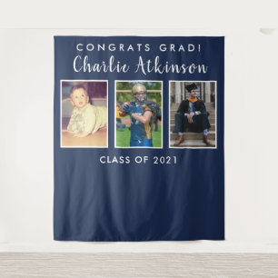 Graduation photo collage backdrop banner tapestry
