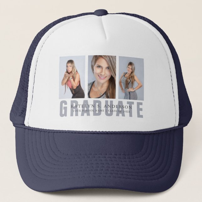 Graduation Photo Collage Custom Trucker Hat (Front)