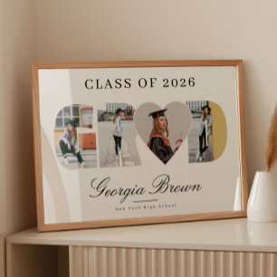 Graduation Photo Collage Graduate Gift Keepsake Poster