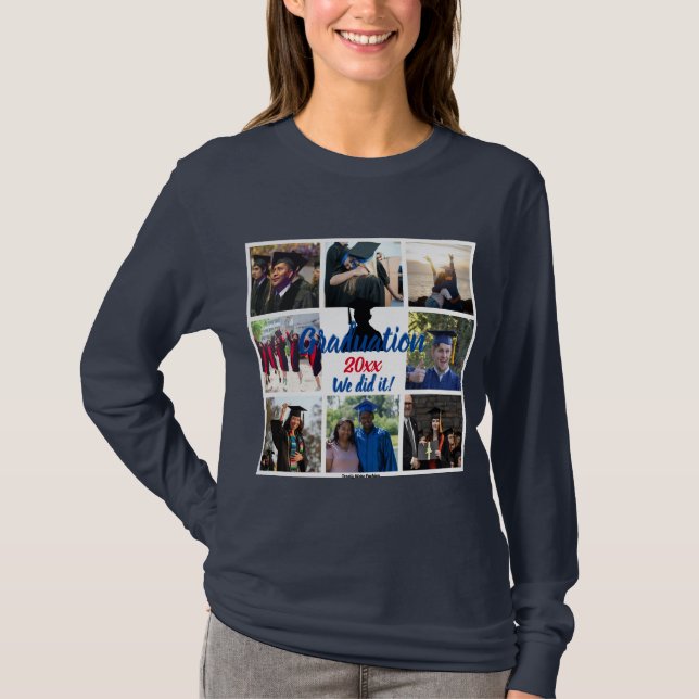 Graduation Photo Collage Personalised T-shirt (Front)