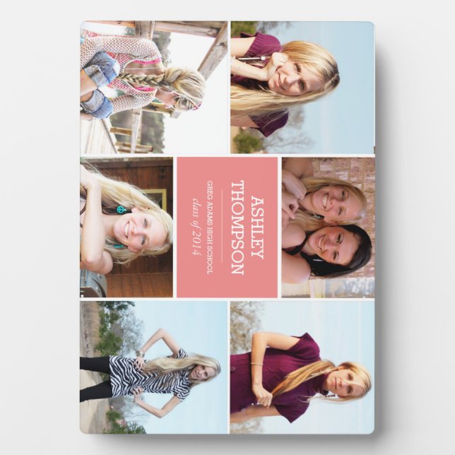 Graduation Photo Collage Plaque (6 Photos) (Front)