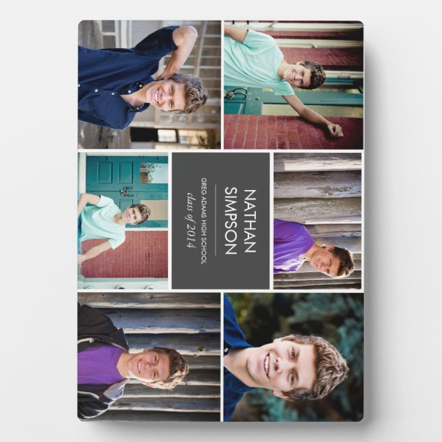 Graduation Photo Collage Plaque (6 Photos) (Front)