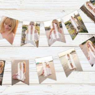 Graduation Photo Collage Simple Minimalist Elegant Bunting