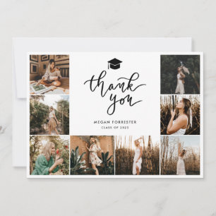 Graduation Photo Collage Thank You Script Card