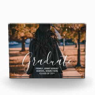 Graduation photo custom modern stylish script  blo block