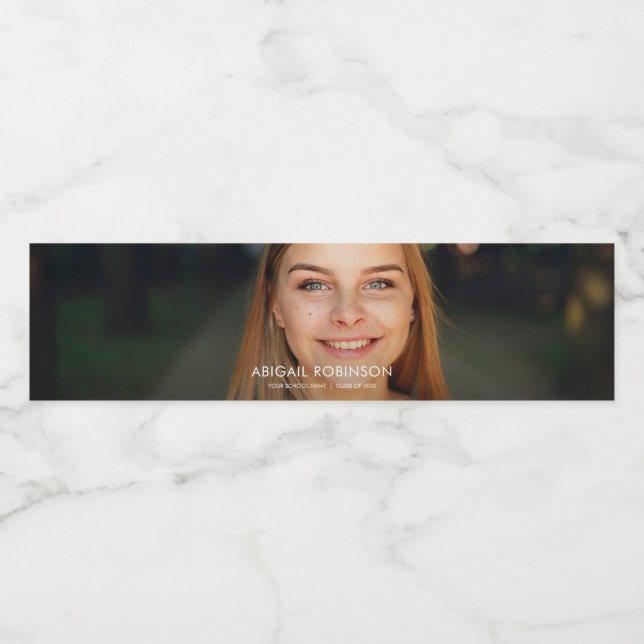 Graduation Photo Custom Water Bottle Label (Single Label)